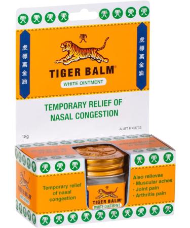 Tiger Balm White Ointment 18g (Pack of 3) - Fast Relief for Pain & Muscle Discomfort | International Shipping Available - Buy Online on GoSupps.com