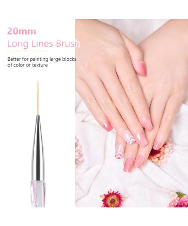 TEOYALL Nail Art Liner Brushes - Fine Line Precision Drawing Brushes for Gel Nail Polish | 7/9/11/15/20mm - Buy Online on GoSupps.com