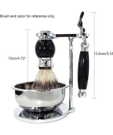 NSNT Exquisit Men's Shaving Brush Set - Unique 13cm Silver Design with Heavy Holder and Soap Cup - Perfect Gift for Friends & Husbands - Buy Online on GoSupps.com