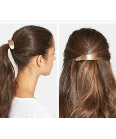 Cuhair Barrette Hair Clip Vintage Style Metal Alloy Gold Silver Tone 2pcs for Women Girls.