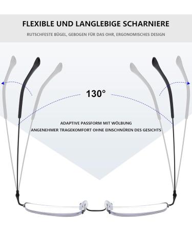 Lanomi Halbrand Metal Reading Glasses | Ultralight Gold Multifocal | Blue Light Filter | 3.0x Magnification - Buy Online on GoSupps.com