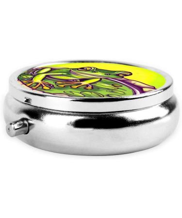 Frog in a Pond Round Pill Box - 3 Compartment Portable Travel Organizer for Medication - Buy Online on GoSupps.com