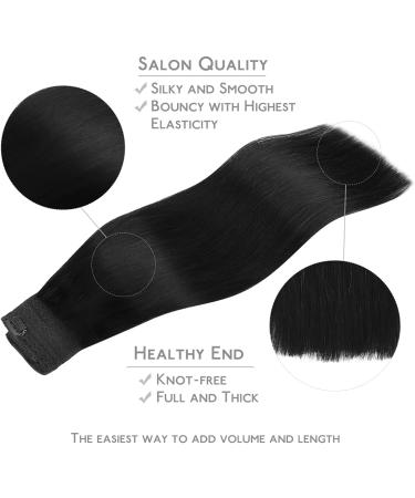 WENNALIFE Wire Hair Extensions 16 inch 95g Jet Black Human Hair Extensions Real Hair Extensions Invisible Fish Line Remy Hair Extensions Secret Wire Hair Extension 16 Inch-95g #1 Jet Black - Buy Online on GoSupps.com