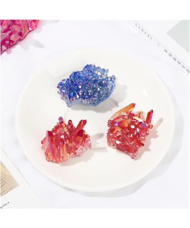 Gemstones and Crystals Colourful Aura Quartz Crystal Cluster Lucky Charm Natural Specimen Reiki Stone Electroplating Coated Stone Mineral Specimen - Buy Online on GoSupps.com