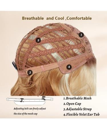 Beimer Blonde Short Curly Bob Wig for Women - Shoulder Length Wavy Wig with Dark Roots - Synthetic Natural Hair for Daily Wear - Buy Online on GoSupps.com