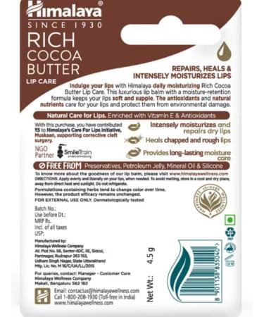 Rich Cocoa Butter Lip Care | Mint-o-Coco | Natural UV Protection & Ultra Moisturization | 4.5g - Buy Online on GoSupps.com