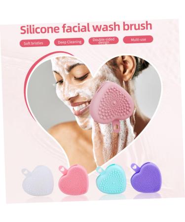 minkissy Heart-Shaped face Cleansing Brush for Women Handheld washbasin Silica Gel Cleaner Manual Double Sided Manual Facial Scrubber pores Manual Facial Cleansing Brush 9.8x8.4cm - Buy Online on GoSupps.com