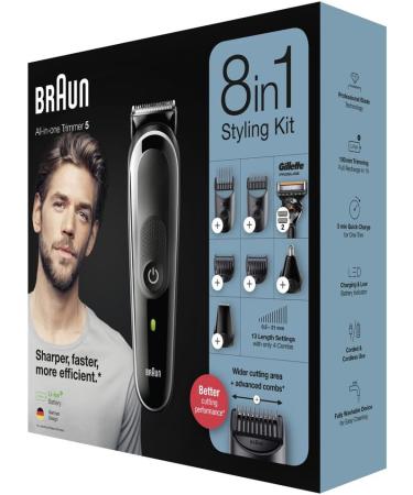 Braun 8-In-1 All-In-One Series 5 Grooming Kit | MGK5260 | Gifts for Men | UK 2 Pin Plug | Black/Grey - Buy Online on GoSupps.com