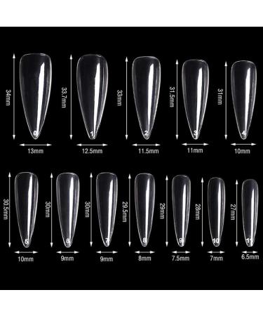 Buy MWoot 600 Pcs French False Nail Tips - Long Stiletto Sharp Ends | Artificial Fake Fingernails | 12 Sizes for DIY Nail Studios - International Shipping - Buy Online on GoSupps.com