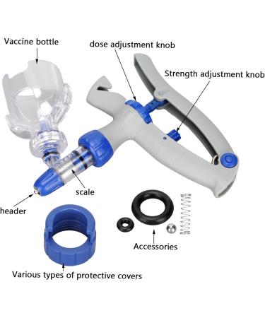 Advanced Veterinary Syringe - 5ml Continuous & Adjustable Animal Injector for Livestock - Buy Online on GoSupps.com