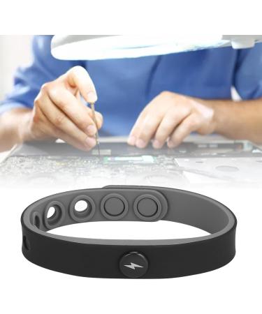 Customizable Black Silicone Anti-Static Bracelet - Versatile Easy to Use & Negative Ion Technology - Buy Online on GoSupps.com