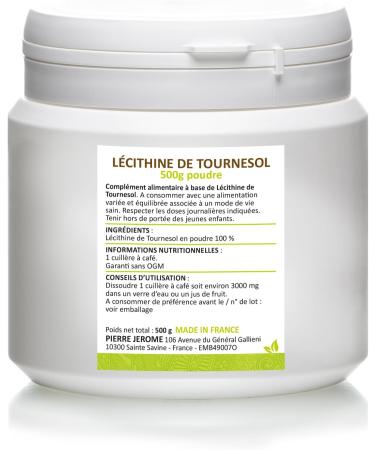 Pierre J r me - Sunflower lecithin 500g powder - Rich in fatty acids fights against cholesterol - Buy Online on GoSupps.com