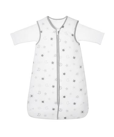 Lictin Baby Sleeping Bag 18-36 Months 100% Cotton TOG 2.5 Sleeveless Sleep Sack with 1.0TOG Long-Sleeve Onesie All-Season Unisex Swaddle Wearable Blanket with 2-Way Zipper for Baby Infant Toddler