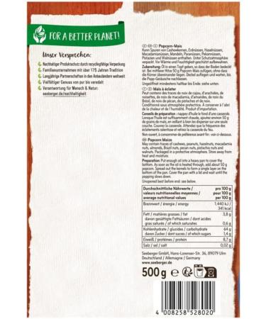 SEEBERGER Popcorn 500g 500g (Pack of 1) - Buy Online on GoSupps.com