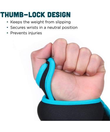 Wrist Weights Set 2 lbs (each) Blue - Thumblock Arm Weight for Men and Women - Ideal for Running, Weightlifting, Gymnastics, Aerobics, Jogging, Cardio Exercises - Buy Online on GoSupps.com