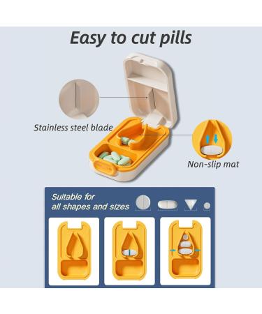 Travel Pill Cutter & Splitter for Small & Large Pills - Portable Vitamin Tablet Cutter (1-Pc A - Buy Online on GoSupps.com