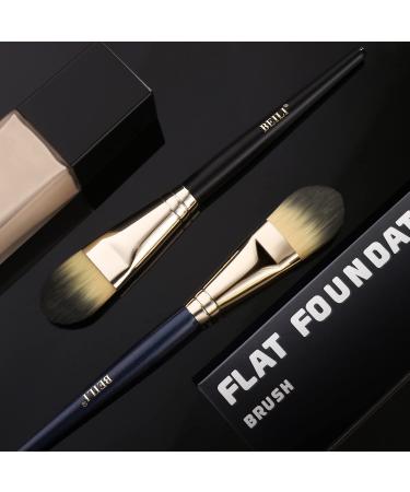 Beili Foundation Brush Set - 2 Flat Top Brushes for Liquid Cream & Powder Makeup - Blue & Black - Buy Online on GoSupps.com
