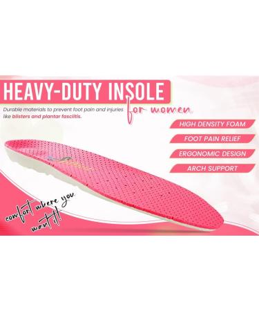 Softior Heavy-Duty Arch Support PU Insoles for Women's Sport & Work Shoes - Sizes 5-10.5 - Buy Online on GoSupps.com