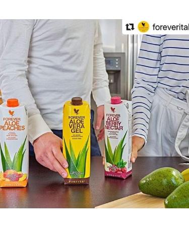 Forever Living Triple pack 3 x 1 Litre Aloe Vera Gel Blueberry Apple and Peach Pulp Flavour 100% Natural Pure Drinking Juice - Buy Online on GoSupps.com
