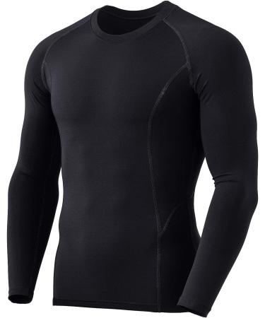 TSLA Men's Thermal Compression Shirt 1 or 2 Pack - Black, Medium | Winter Base Layer for Running & Sports - Buy Online on GoSupps.com