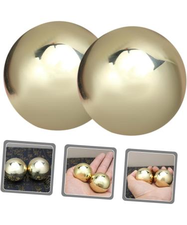 Fomiyes Vibrating Massage Balls - Handball & Finger Massage for Relaxation & Fitness - 1 Pair of Decorative Brass Palm Balls - Buy Online on GoSupps.com