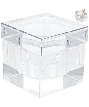Nail Dappen Dish Crystal Glass Manicure Nail Cup Nail Liquid Cup with Lid Professional Acrylic Liquid Monomer Small Dappen Dish for Acrylic Nails Transparent