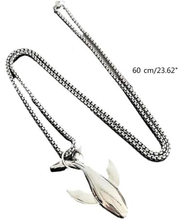 OralGos Stainless Steel Whale Pendant Necklace - Elegant Men's Sweater Chain & Stylish Long Necklace - Buy Online on GoSupps.com