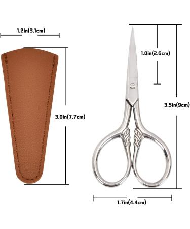 Lobodt Small Facial Hair Scissors - Stainless Steel Straight Tip Snips Grooming Kit for Eyebrows, Beard, Moustache - Portable PU Case Included - Buy Online on GoSupps.com