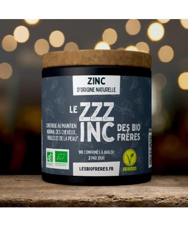 Natural Zinc Immunity Hair & Skin Fights Acne 90 Vegan Swallow Tablets Optimal Assimilation Les Bio Fr res - Buy Online on GoSupps.com