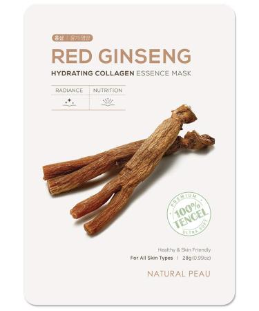 Natural Peau Red Ginseng Hydrating Collagen Essence Face Mask - 8 Packs (28g) | Revitalize & Moisturize Your Skin - International Shipping Available - Buy Online on GoSupps.com