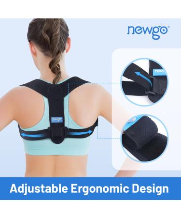 NEWGO Posture Corrector Back Brace - Adjustable Posture Support for Men & Women | Mid & Upper Spine Pain Relief | Breathable Design for Comfort - Buy Online on GoSupps.com