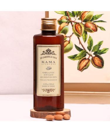 Kama Ayurveda Organic Sweet Almond Oil - Premium 200ml | Nourishing & Moisturizing for Skin & Hair - International Shipping Available - Buy Online on GoSupps.com