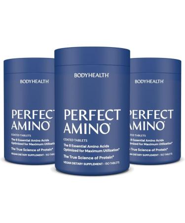 BodyHealth PerfectAmino 150 Ct Tablets - Essential Amino Acids & BCAAs Supplement for Workout Recovery - Vegan Protein with Lysine, Tryptophan, Leucine, Methionine - Buy Online on GoSupps.com