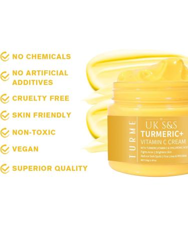 Turmeric & Vitamin C face cream. Anti-aging cream that reduces dark spots and brightens skin. Heals acne and repairs damaged skin. Soften and smoothens skin. - Buy Online on GoSupps.com