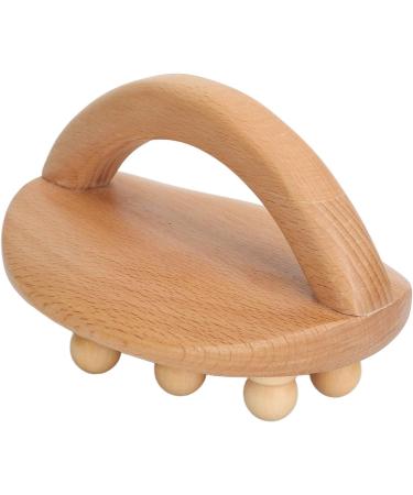 Hand-Held Wooden Body Massage Brush with Smoothing Pearls - Meridian Gua Sha Device for Muscle Relaxation | International Shipping - Buy Online on GoSupps.com