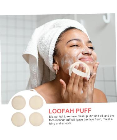 Buy Minkissy Loofah Facial & Body Cleansing Sponge Pad | Exfoliating Makeup Applicator & Bath Scrubber | Yellow 8x8x0.6cm - International Shipping Available - Buy Online on GoSupps.com