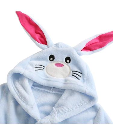 Buy Miyanuby Baby Boys Girls Soft Flannel Bathrobe - Animal Hoodie in Blue | Perfect Homewear & Gift for Ages 1-2 - Buy Online on GoSupps.com