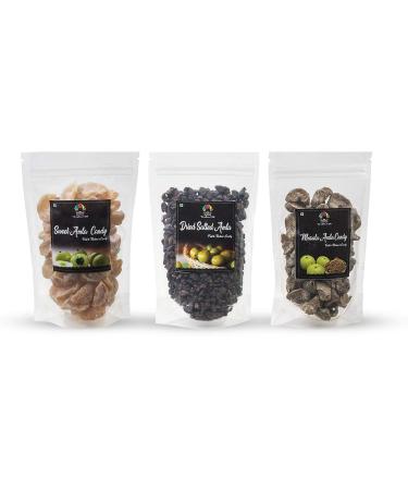 Mr. Merchant Mouth Freshener Amla Combo Sweet Amla Candy Dried Salted Amla Candy Masala Amla Candy (Pack of 3) 1.2kg_Packing May Vary