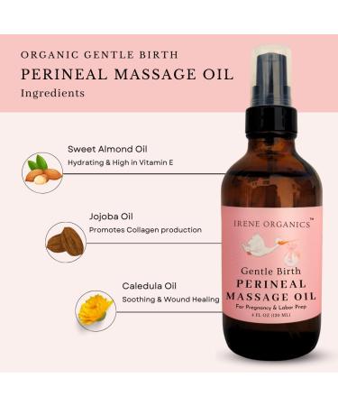 Organic Perineal Massage Oil Spray - Irene Organics | All-Natural Pregnancy & Postpartum Care to Prevent Tearing | Third Trimester Must-Have - Buy Online on GoSupps.com