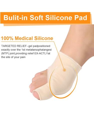 Gel Bunion Sleeve for Men & Women | Bunion Corrector & Relief with Gel Pad for Big Toe Straightener | Day & Night Use for Hallux Valgus, Hammer Toe, Tailors Bunion - Buy Online on GoSupps.com