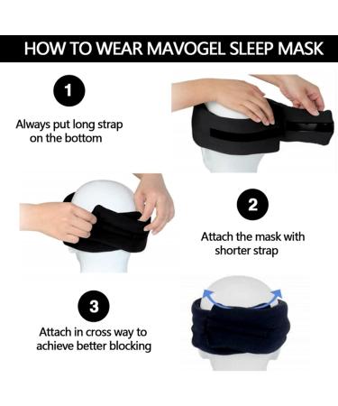 Blackout Sleep Mask for Travel Naps - 27.5x5.3 Inch Eye Shades Blindfold for Men and Women - Buy Online on GoSupps.com