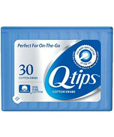 Q-tips Swabs Purse Pack 30 Each (Pack of 6)