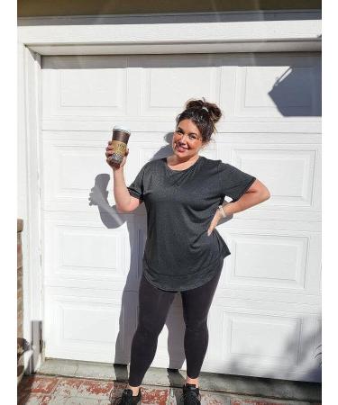 Cootry Plus Size Short Sleeve Workout Top for Women - Loose Fit Athletic Gym Shirt - Yoga Clothing - 2X Black - Buy Online on GoSupps.com