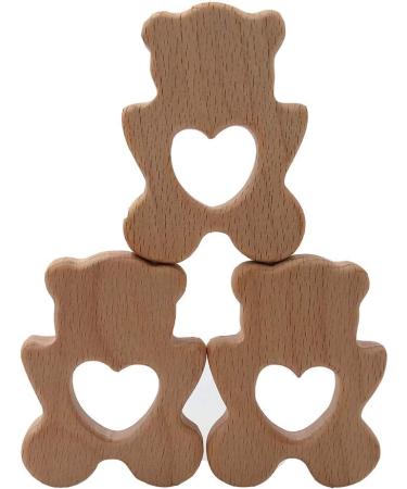 Alenybeby 2pcs Wooden Polar Bear Nursing Necklace - Handmade Beech Pendant for Kids | Natural Animal Shape Accessories - Buy Online on GoSupps.com