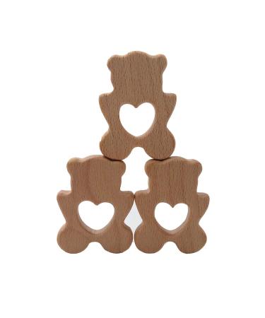 Arakierst 2pcs Wood Polar Bear Teething Accessory - Natural Handmade Nursing Necklace Pendant - Buy Online on GoSupps.com