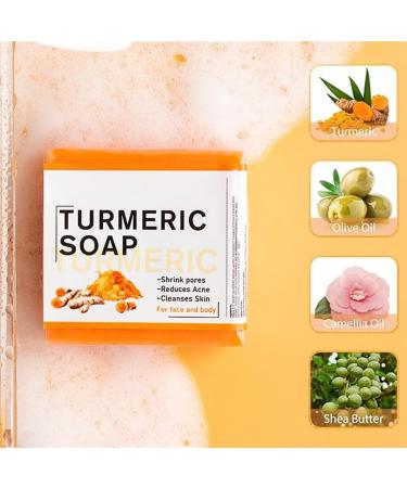  HADAVAKA Turmeric Soap For Skin Lightening Smooth And Gentle Turmeric Bath Soap For Men And Women 100g Ginger Soap Moisturizing And Deep Cleansing (2PCS) - Buy Online on GoSupps.com