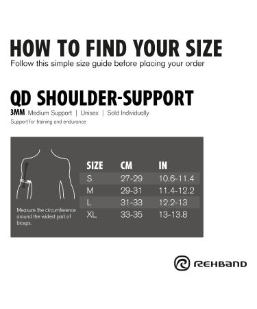 Rehband Shoulder Brace | Adjustable Neoprene Support for Men & Women | Sports & Everyday Use | Medium Black - Left Side - Buy Online on GoSupps.com