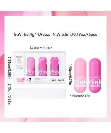 Pink Lipstick Set - Waterproof High Pigment & Non-Smudge Liquid Lip Gloss - Long-Lasting Makeup for Women - Pack of 3 - Buy Online on GoSupps.com