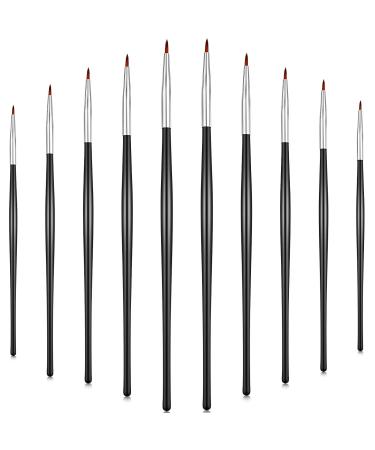 10 Pieces Thin Eyeliner Brushes Fine Point Eye Makeup Gel Eyeliner Brush Synthetic Bristles Eyeliner Brush Cosmetic Eye Wands Eyeliner for Wet Powder Liquid and Water Activated Eyeliner