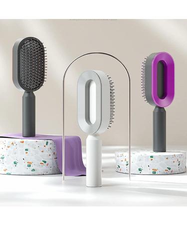 RUIYUE Self Cleaning Hair Brush - 3D Air Cushion Massager Comb for Women | White Shaping Comb for Hairdressing - Airbag Massage Technology - Buy Online on GoSupps.com